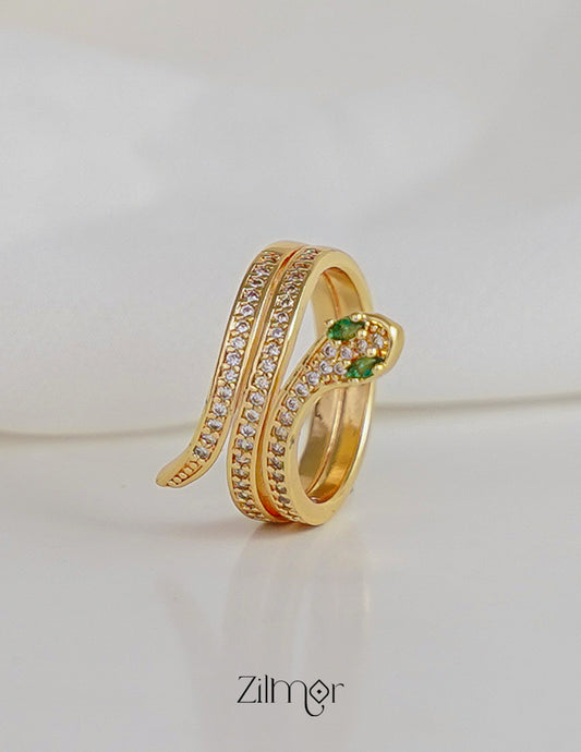 ZH1011733 -  AD Stone Multi layer Snake Anti Tarnish Ring