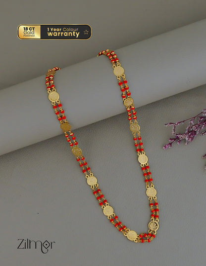 Gold Plated Lakshmi Coin Long Chain SG10057 (color option) 10-Zilmor