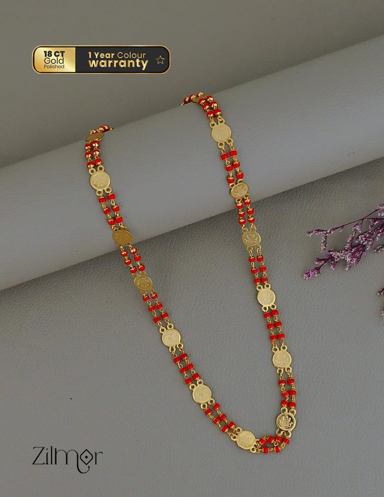 Gold Plated Lakshmi Coin Long Chain SG10057 (color option) 10-Zilmor