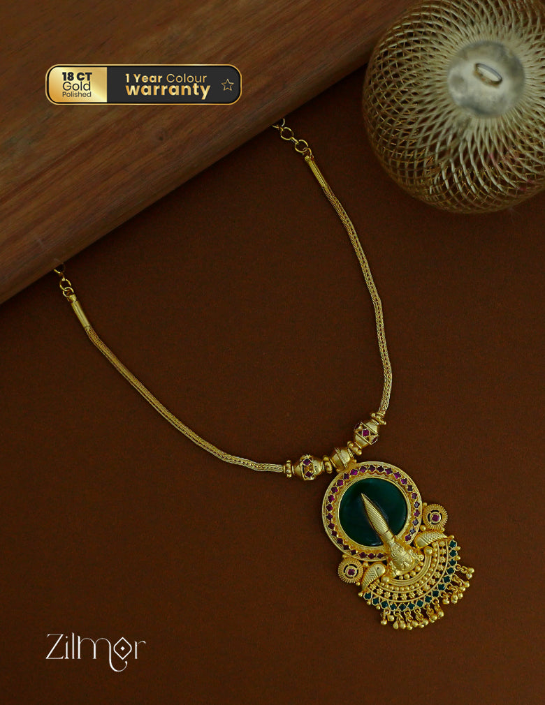 ZR1011934- Gold Plated Kerala Traditional Palakka Kathakali Necklace 2-Zilmor
