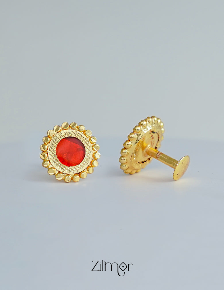 PP100955 - Gold tone Palakka Jumkha  Earrings 5-Zilmor
