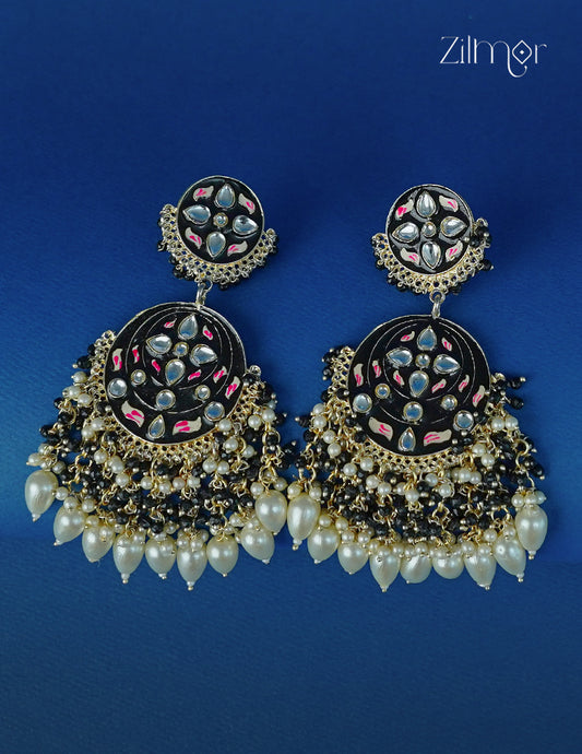 Meenakari Kundan Long Earrings - CL1012304
