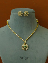KA1012010-  Antique AD Stone Necklace Earring Set (color option)