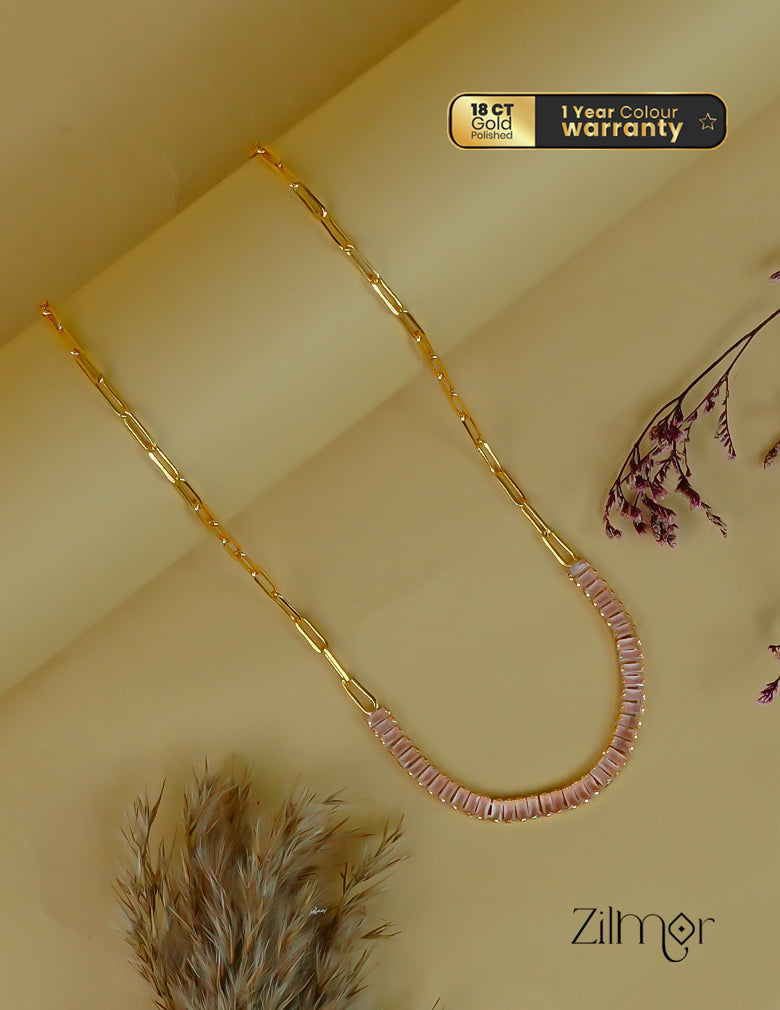 KY101963 - Anti Tarnish Halflink Tennis Necklace