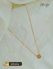 Gold Tone AD Stone  Simple Necklace (color option) - ZR1012208