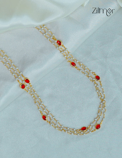 Premium Pearl Layer with Semi Precious Stone Necklace - KY1012211