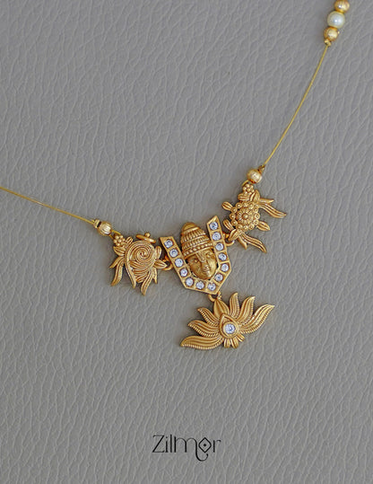 SN1011792 - Perumal pendant with Invisible Necklace Earrings Set 3-Zilmor