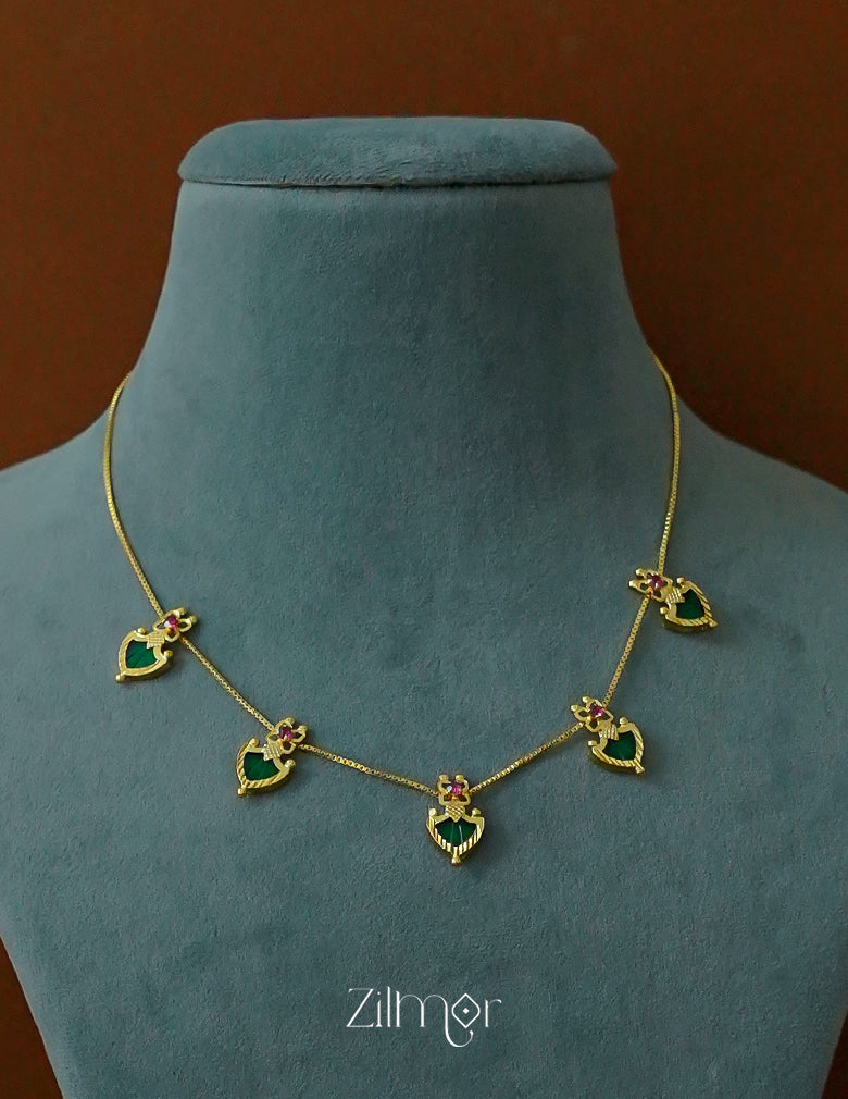 PP1011982-  Gold Plated Kerala Traditional Invisible  Palakka Necklace