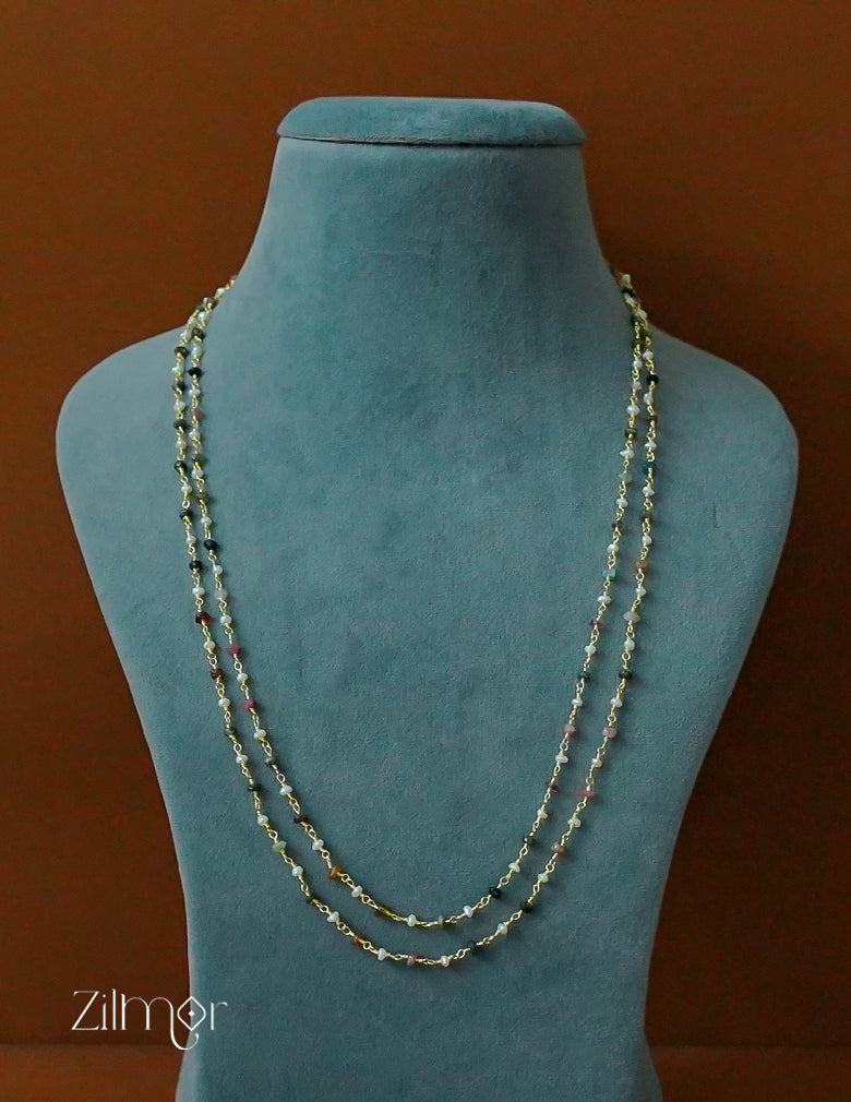 KY1011941- Double Layer Beaded Long Chain Necklace 3-Zilmor