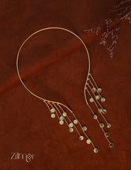 KE1011888 - Open Collar Circle Tassel Choker Necklace 1-Zilmor