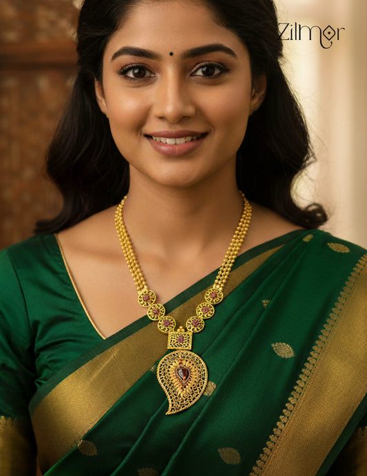 Premium Antique AD Stone Long Bridal  Necklace  - CL1012231