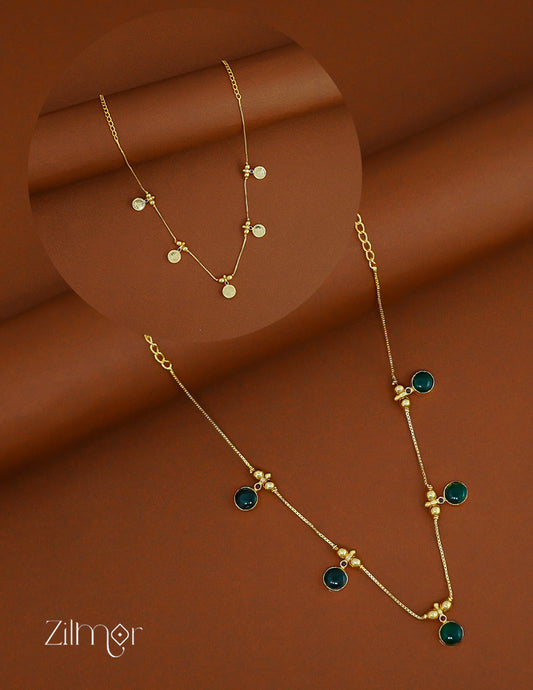 PP1011915-  Gold tone Double Side Lakshmi Kaashu &Palakka Necklace (2 in 1 Necklace) 1-Zilmor