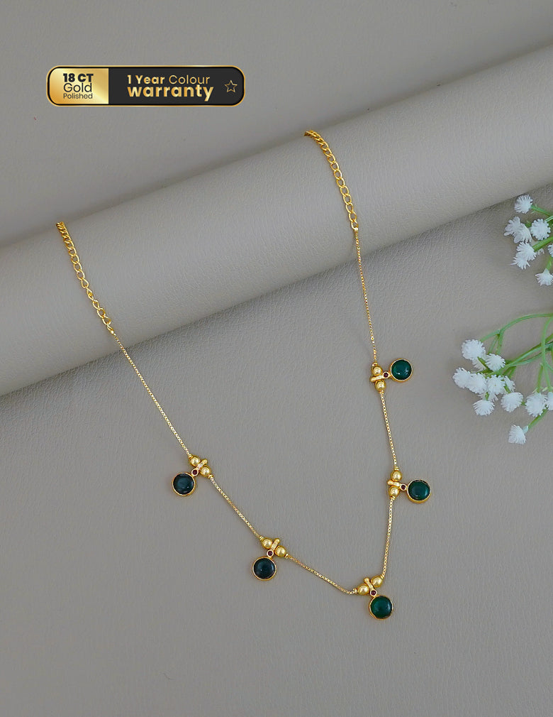 PP1011915-  Gold tone Double Side Lakshmi Kaashu &Palakka Necklace (2 in 1 Necklace) 2-Zilmor
