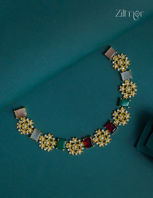 Gold Plated AD Stone  Necklace - CL1012285