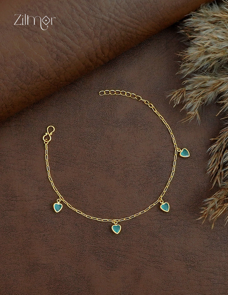 18K Gold Plated Heart Charm Bracelet - ZQ1012426