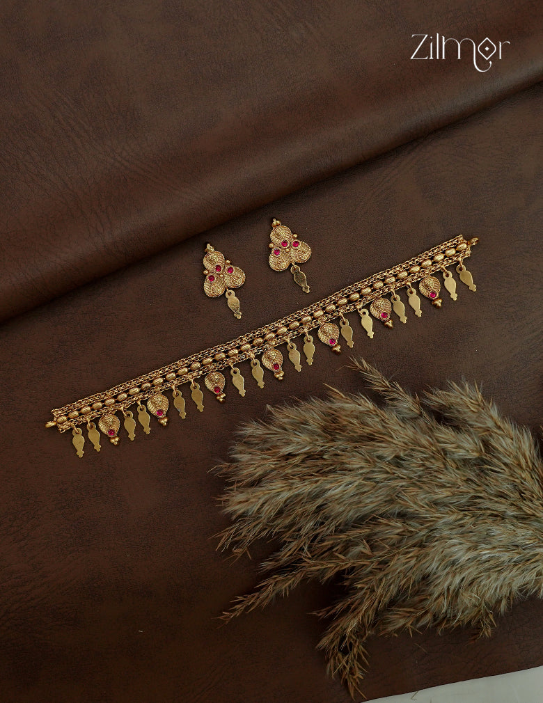 Antique Alila Elakkathali Necklace Set with Matching Earrings | NV1012693