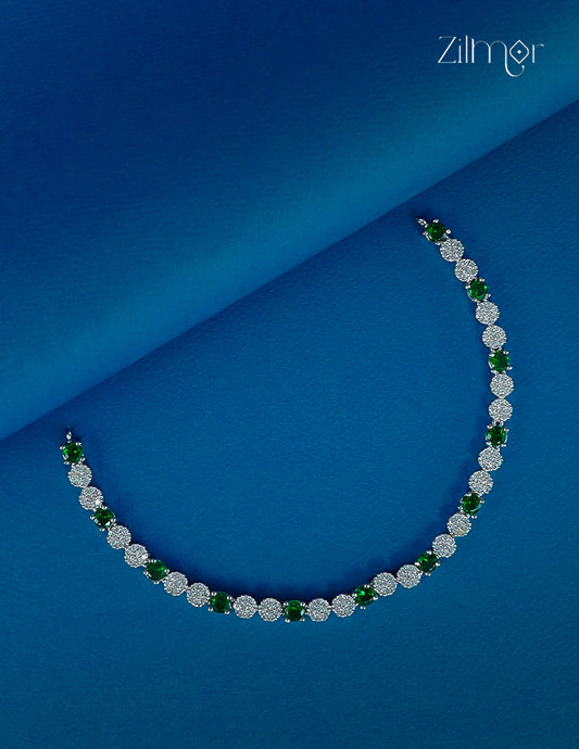 Silver Plated AD Stone  Necklace - CL1012291