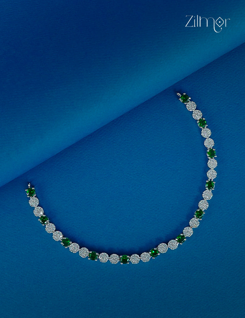 Silver Plated AD Stone  Necklace - CL1012291