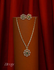 KA1012010-  Antique AD Stone Necklace Earring Set (color option)