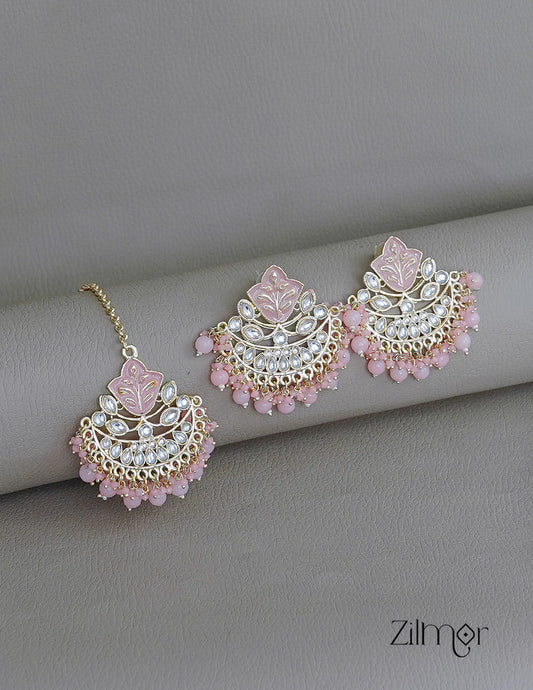 Designer Chandbali Earrings with Maang Tikka-  FS100133 1-Zilmor