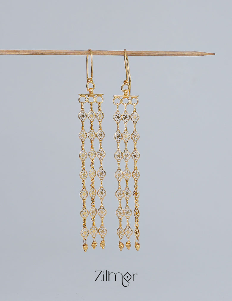 KT1011149 -Gold Toned Long Earrings for Women 2-Zilmor