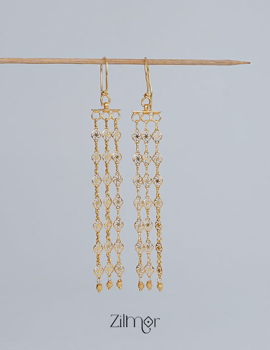 KT1011149 -Gold Toned Long Earrings for Women