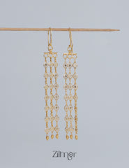 KT1011149 -Gold Toned Long Earrings for Women 2-Zilmor