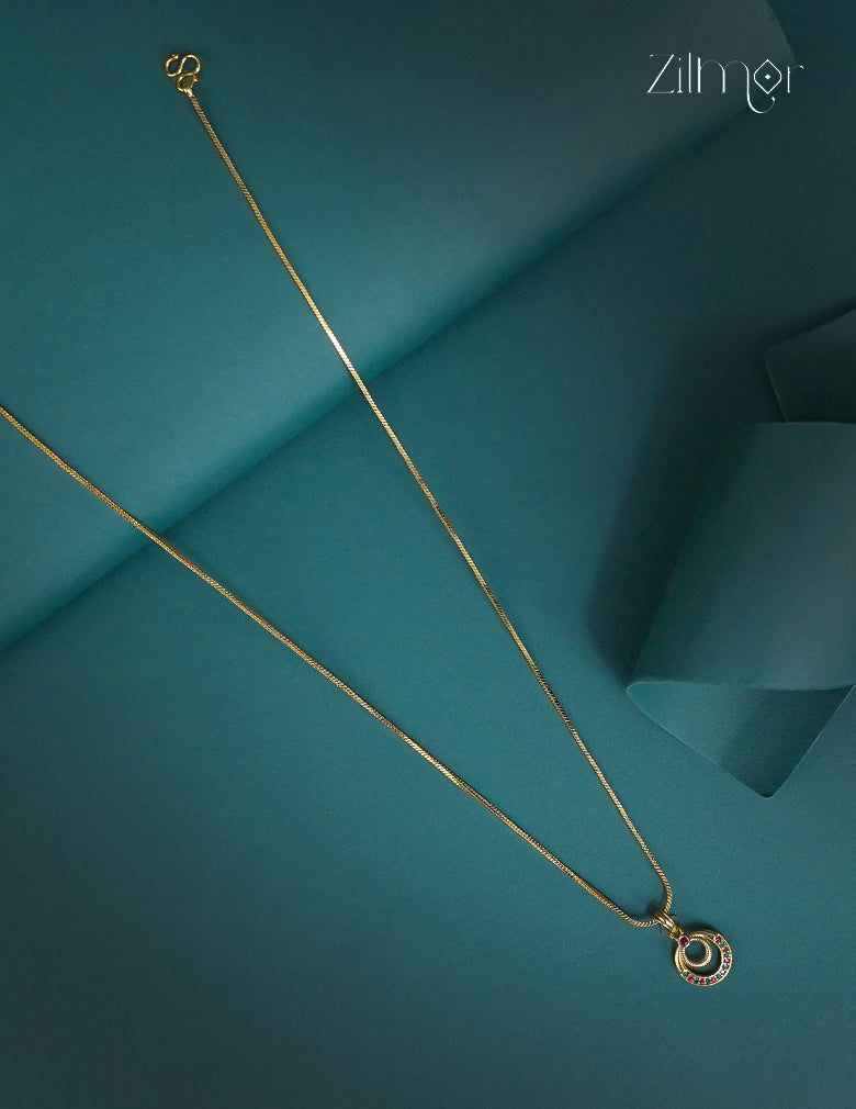 18k Gold Plated Anti-Tarnish AD Stone Pendant Simple Necklace (color option) - CL1012272