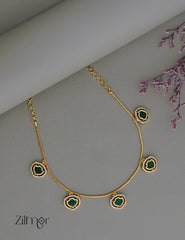 ZS1011978-  Gold Plated Kerala Traditional AD Stone Palakka Necklace