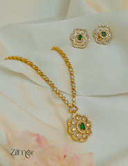 KA1012010-  Antique AD Stone Necklace Earring Set (color option)