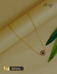 KY1012189- Gold Tone Palakka Flower Pendant choker