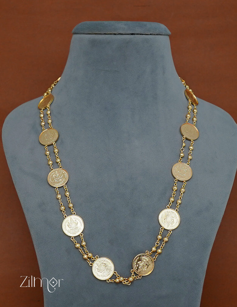 PE1011802  - Panchaloha 18K Gold Polished Kasu Necklace 4-Zilmor