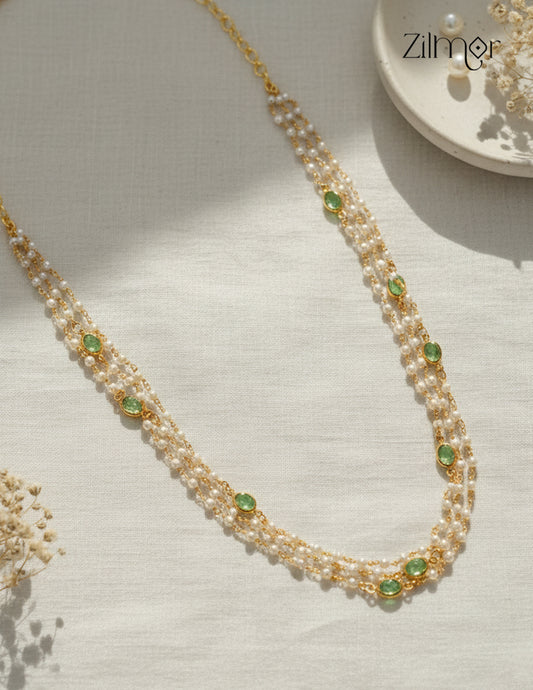 Premium Pearl Layer with Semi Precious Stone Necklace - KY1012211