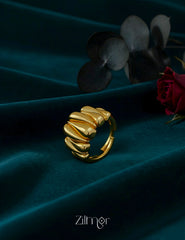 ZC1012063-  18K Gold Plated Statement Adjustable Ring