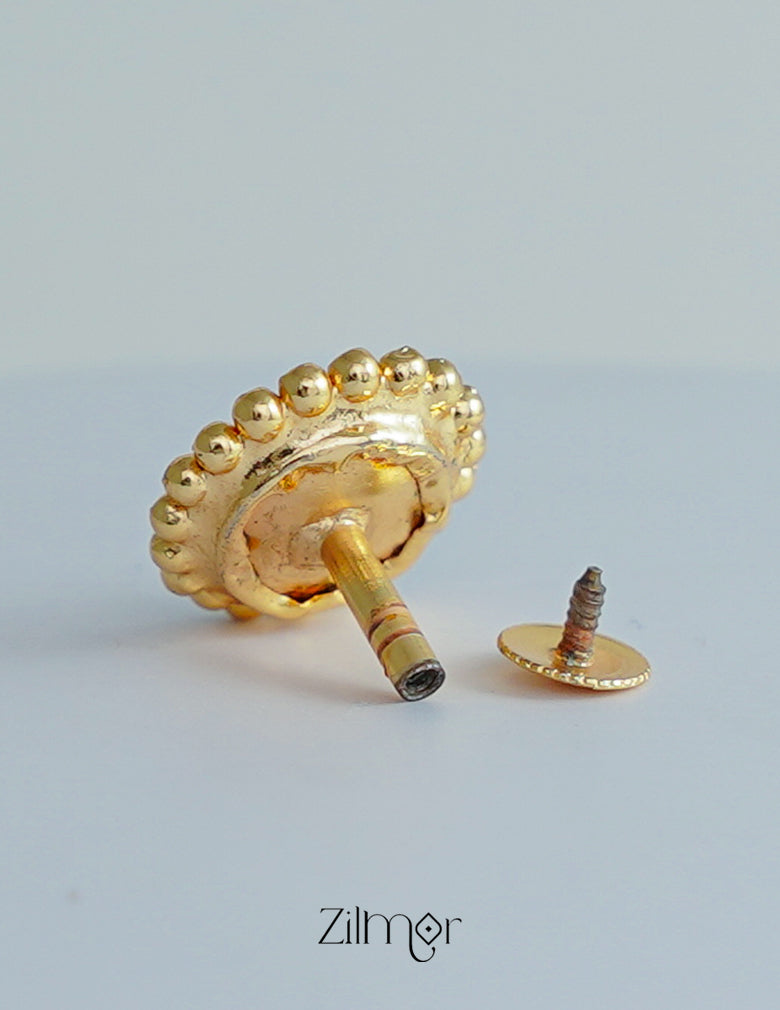 PP101721 -Gold tone Nagapadam Palakka Jumkha Earrings 6-Zilmor