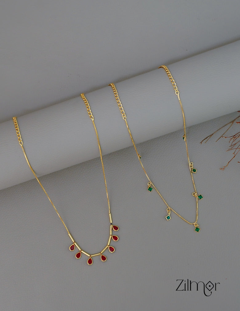 KY1011829 -Gold tone Simple Necklace combo 1-Zilmor
