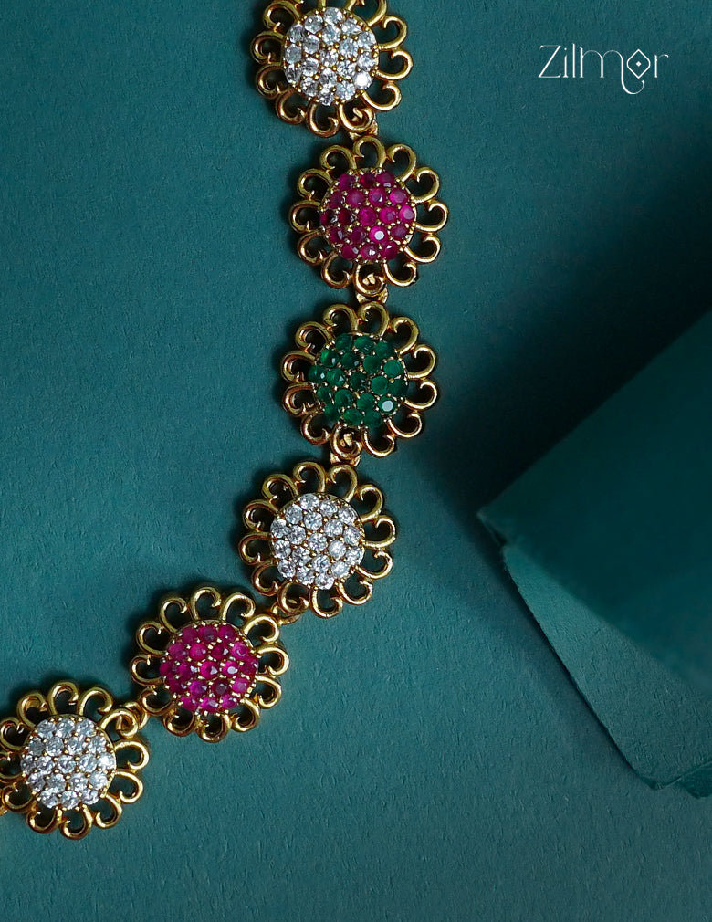 Premium Antique AD Stone  Necklace with Earrings - CL1012286