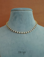 KT1011723 - Anti Tarnish Gold Plated AD Stones Chain Necklace (color option) 3-Zilmor