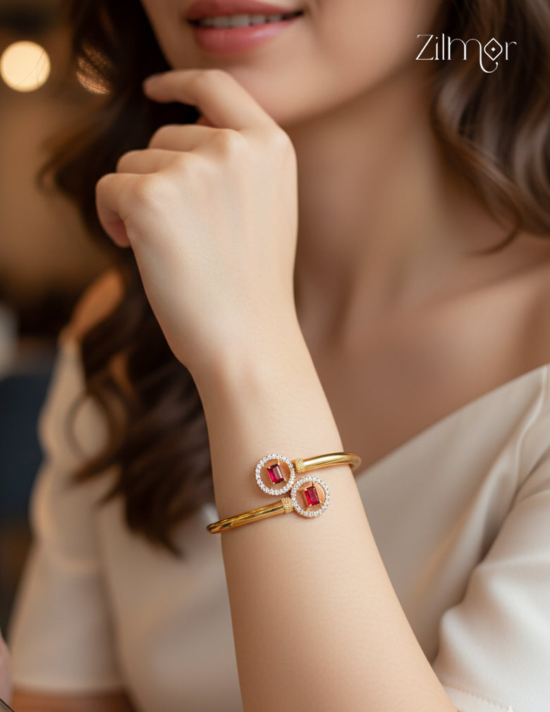 Gold Plated Adjustable Bangle - CL1012233