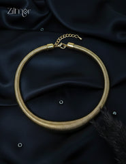 ZF1012102- Golden Spring Cuff Hasli Anti Tarnish Choker Necklace