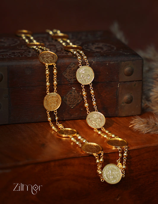 PE1011802  - Panchaloha 18K Gold Polished Kasu Necklace 1-Zilmor