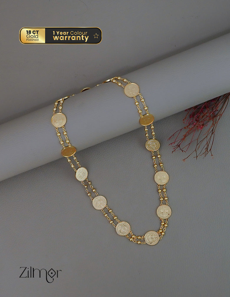 PE1011802  - Panchaloha 18K Gold Polished Kasu Necklace 2-Zilmor
