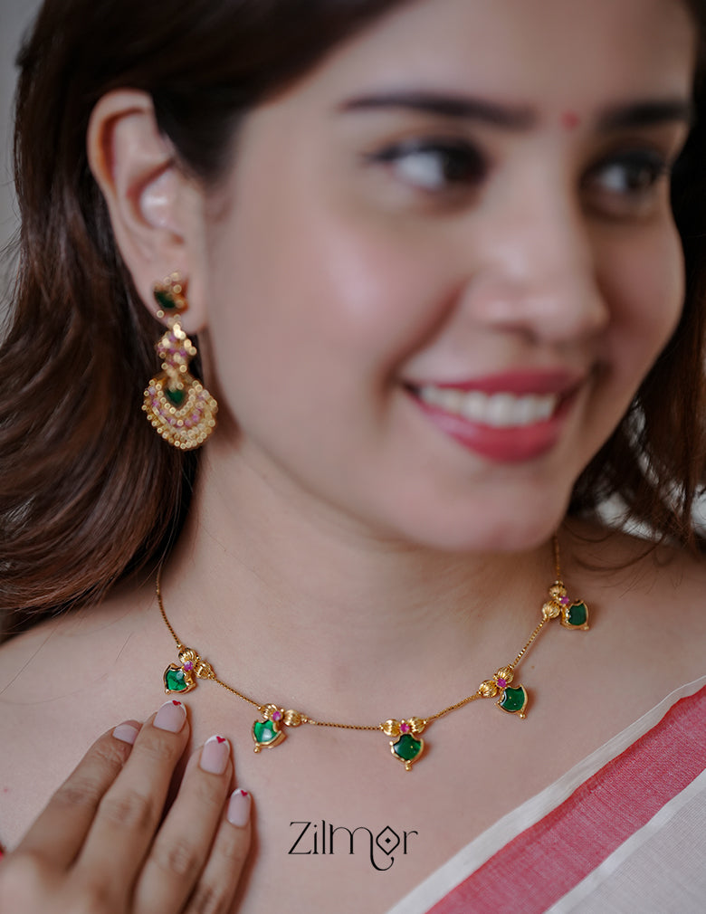 AG1011619-  Gold tone Simple Invisible Palakka Mala Necklace