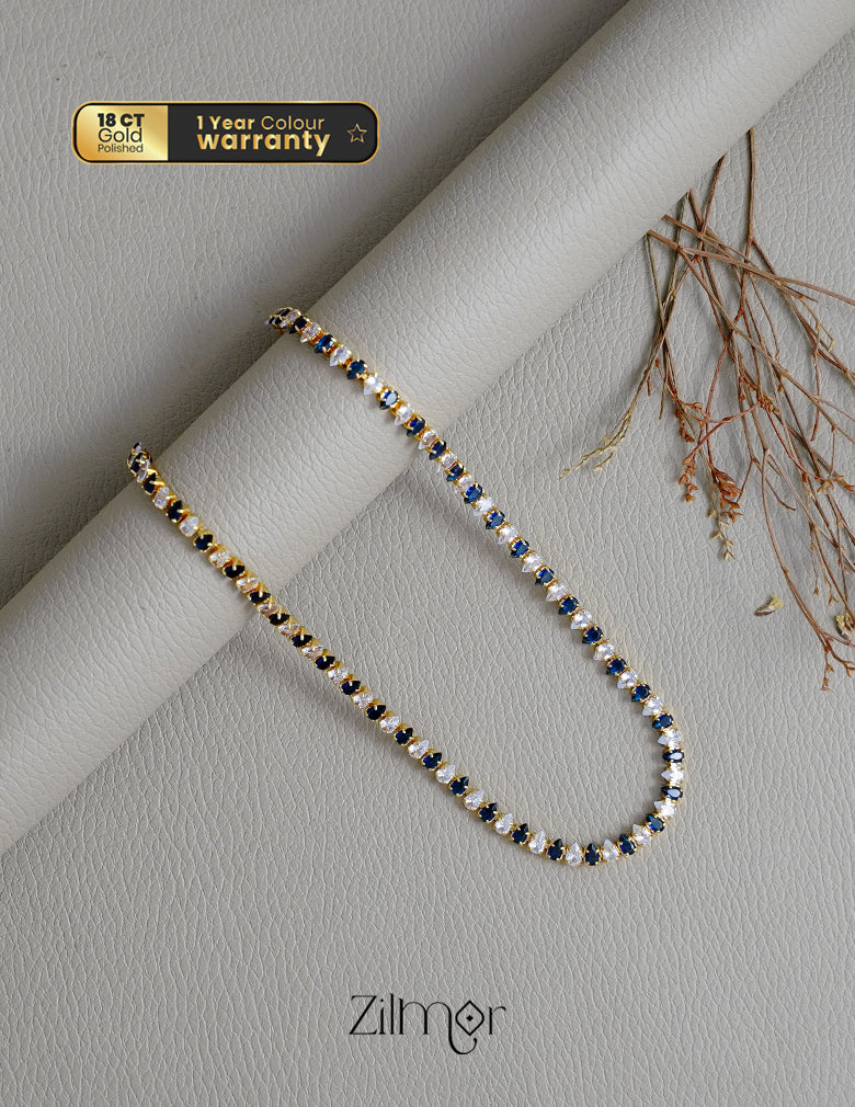 KT1011723 - Anti Tarnish Gold Plated AD Stones Chain Necklace (color option) 6-Zilmor