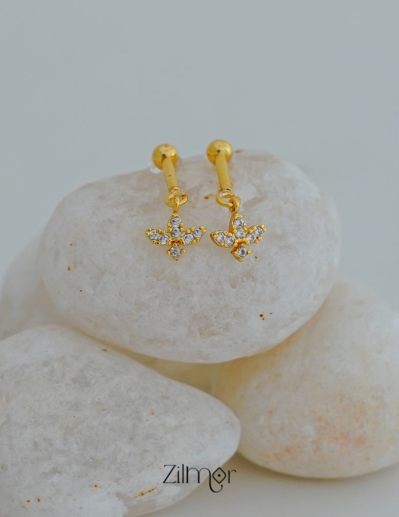 PP1011992 - Gold Tone Ad Stone Bugadi Drops & Dangler Earrings