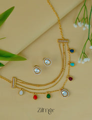 ZE1012066 - Multi Layer Premium Choker with Polki Stone Pendants