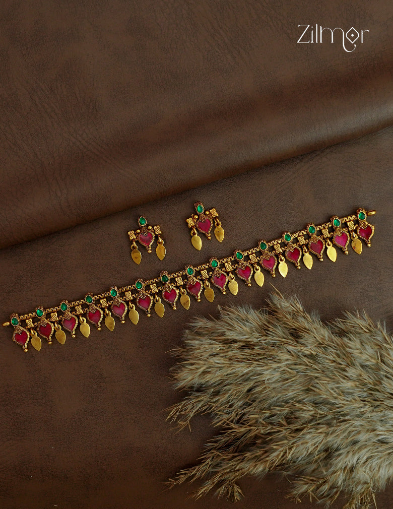 Palakka Elakathali Antique Choker Set | Kerala Traditional Jewellery  | NV1012716