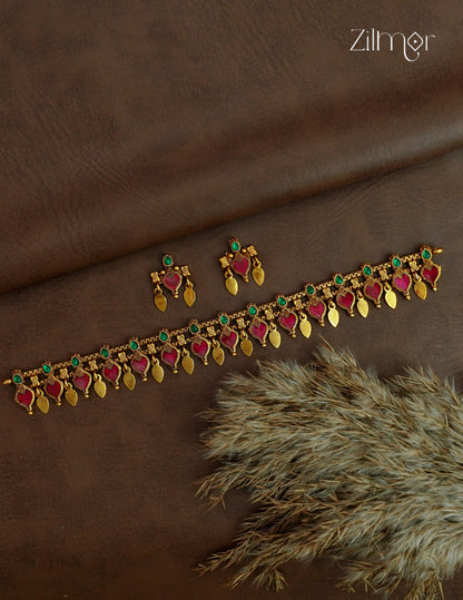 Palakka Elakathali Antique Choker Set | Kerala Traditional Jewellery  | NV1012716