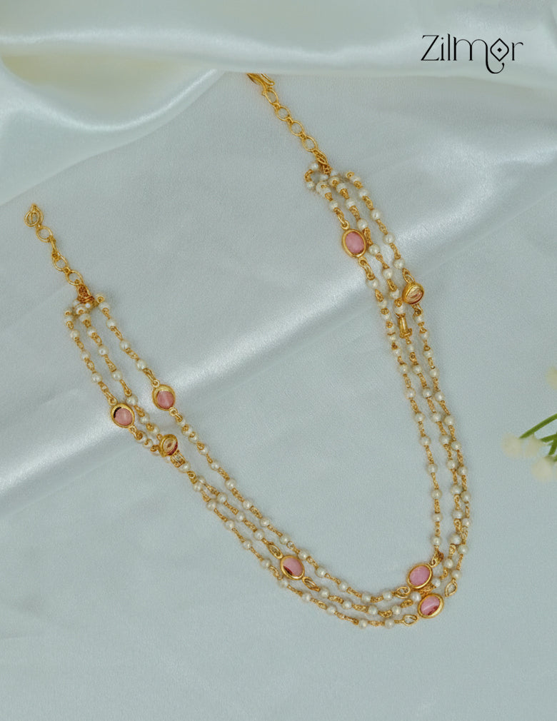 Premium Pearl Layer with Semi Precious Stone Necklace - KY1012211