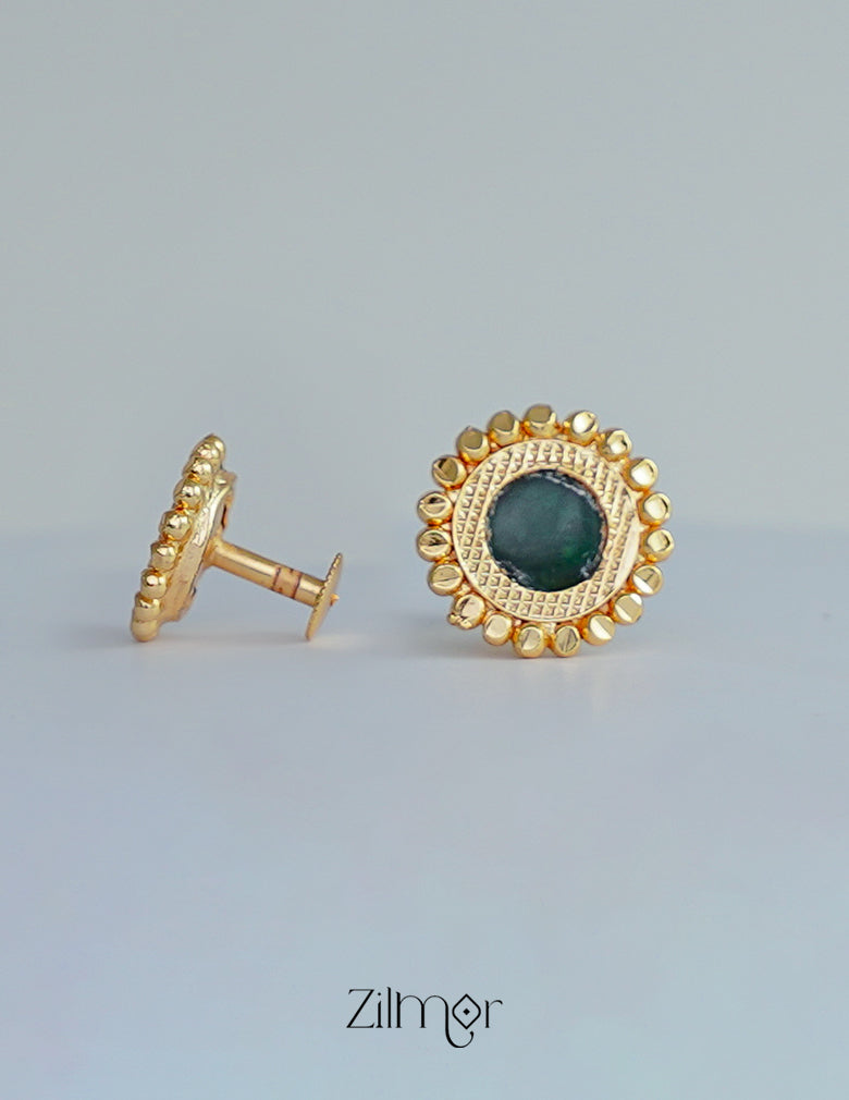 PP101721 -Gold tone Nagapadam Palakka Jumkha Earrings 5-Zilmor